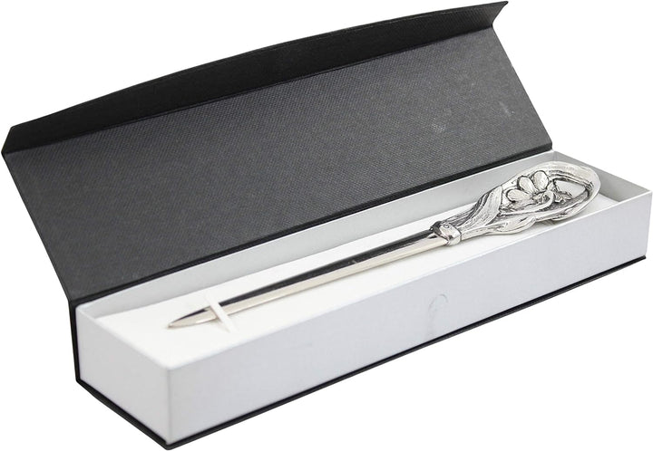 Cavagnini, Eleganter Brieföffner aus Edelstahl und Zinn, inklusive Geschenkbox (Blume) Fiore, Fiore