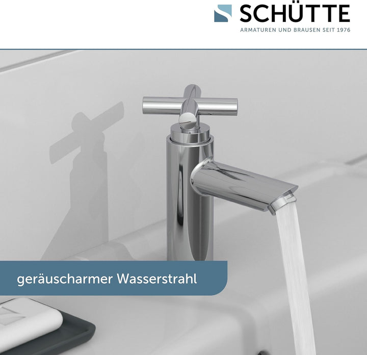 SCHÜTTE Kaltwasserhahn MATAO, Armatur, Wasserhahn Bad nur für Kaltwasser, Standventil mit schickem K