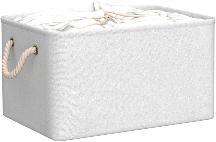 Yawinhe 3er Set Aufbewahrungsbox mit Deckel,Faltboxen aus Stoff mit Kordelzug-Abdeckung und 2 Griffe