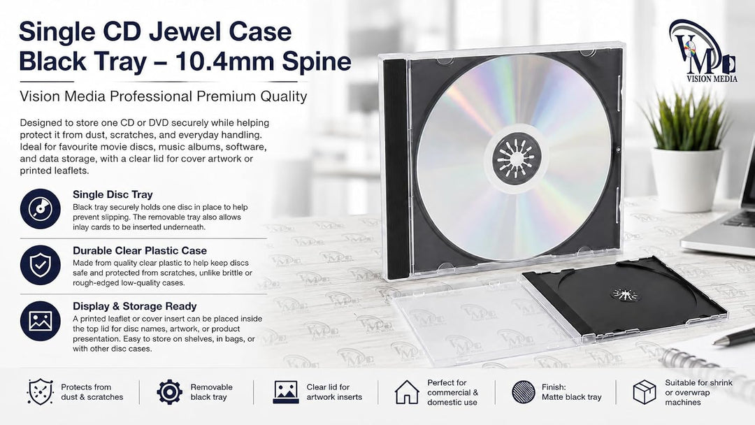 25 CD Jewel Case (montiert) STANDARD Schwarz