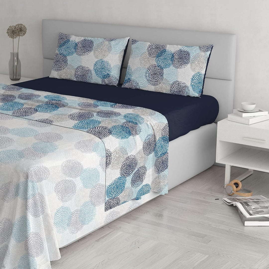 Italian Bed Linen Fantasy Bettwäsche, Soffioni Blu, Doppelte Soffioni Blu Doppelte, Soffioni Blu Dop