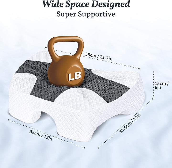 SAHEYER Seitenschläferkissen mit Armloch, Orthopädisches Nackenkissen Kopfkissen, Memory Foam Kissen