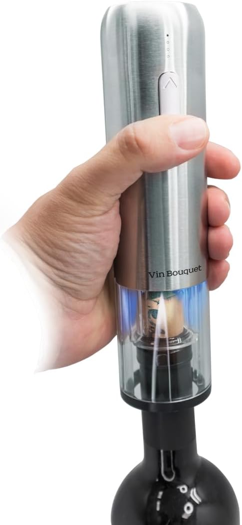 Vin Bouquet FID 004 - Elektrischer Korkenzieher Compact , einschliesslich Kapselschneider und Ladege