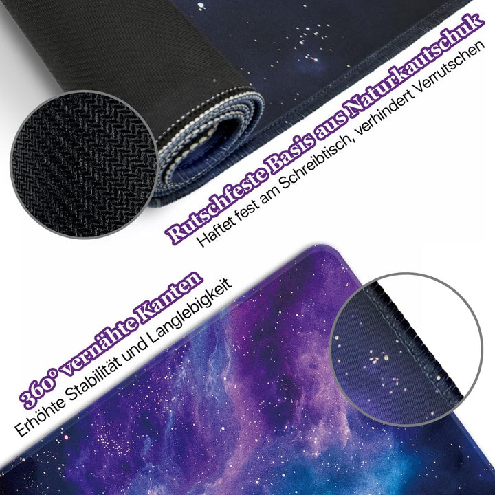 Zindoo XXL Gaming Mauspad 900 x 400 mm mit Galaxie Motiv, Galaxie Motiv