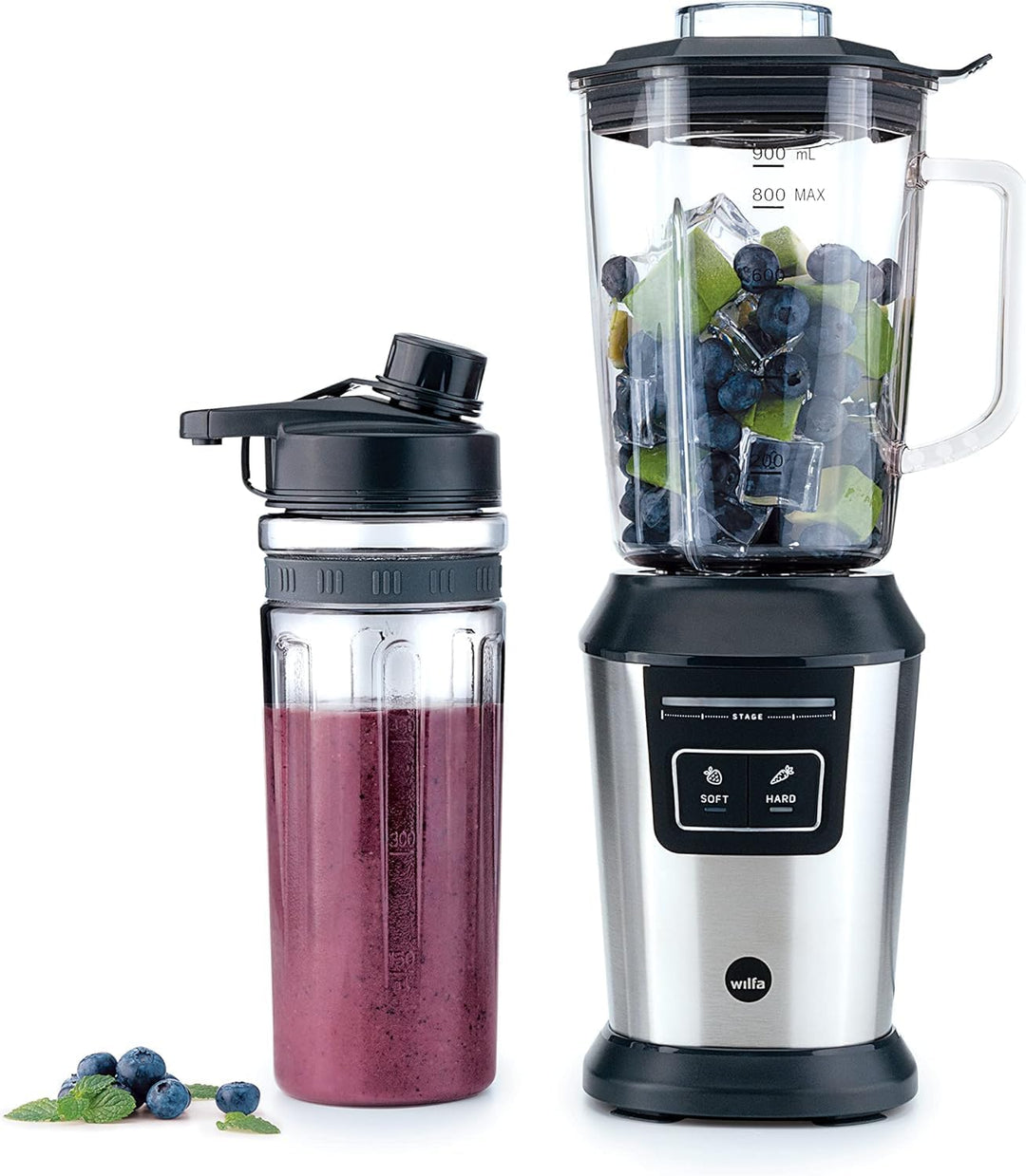 Wilfa Standmixer ACTIVLIFE I Smoothiemaker I BPA-frei I 6-Klingen-Edelstahlmesser I 0,8l Mixbehälter