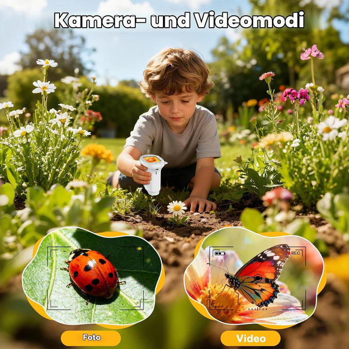 Handmikroskop für Kinder, 1000X Zoom Digitales USB-Mikroskope mit 2,4-Zoll-IPS-Bildschirm, Tragbare