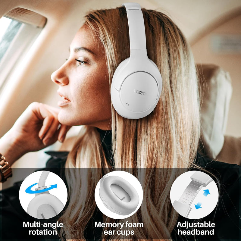 TOZO HT2 Kabelloser Bluetooth Kopfhörer Over-Ear mit Hybrid Active Noise Cancelling, 56 Stdn. Spielz