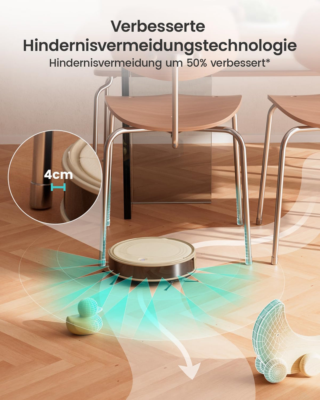 Lefant M310C Saugroboter, 4500Pa Staubsauger Roboter mit Präzise Entfernungsnavigation, 150Mins, HEP