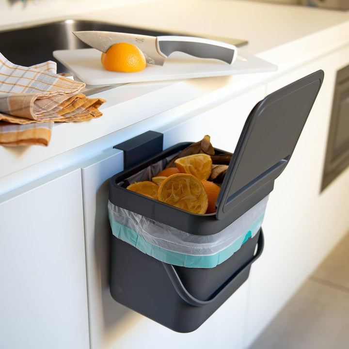 Gino Organischer Abfalleimer, 7 l, Anthrazit anthrazit 7 lt, anthrazit 7 lt