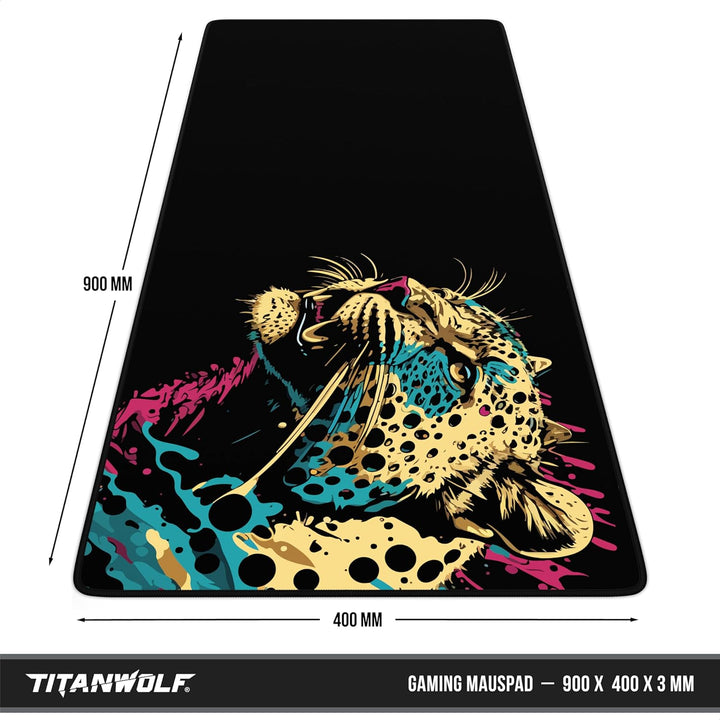 CSL-Computer TITANWOLF - XXL Speed Gaming Mauspad 900 x 400mm - XXL Mousepad - Tischunterlage Large