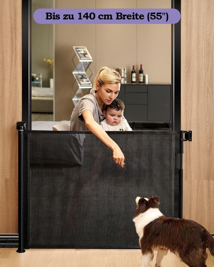 2PCS Treppenschutzgitter für Babys, 86 cm hoch, ausziehbar bis 140 cm breit, Kinderschutzgitter für
