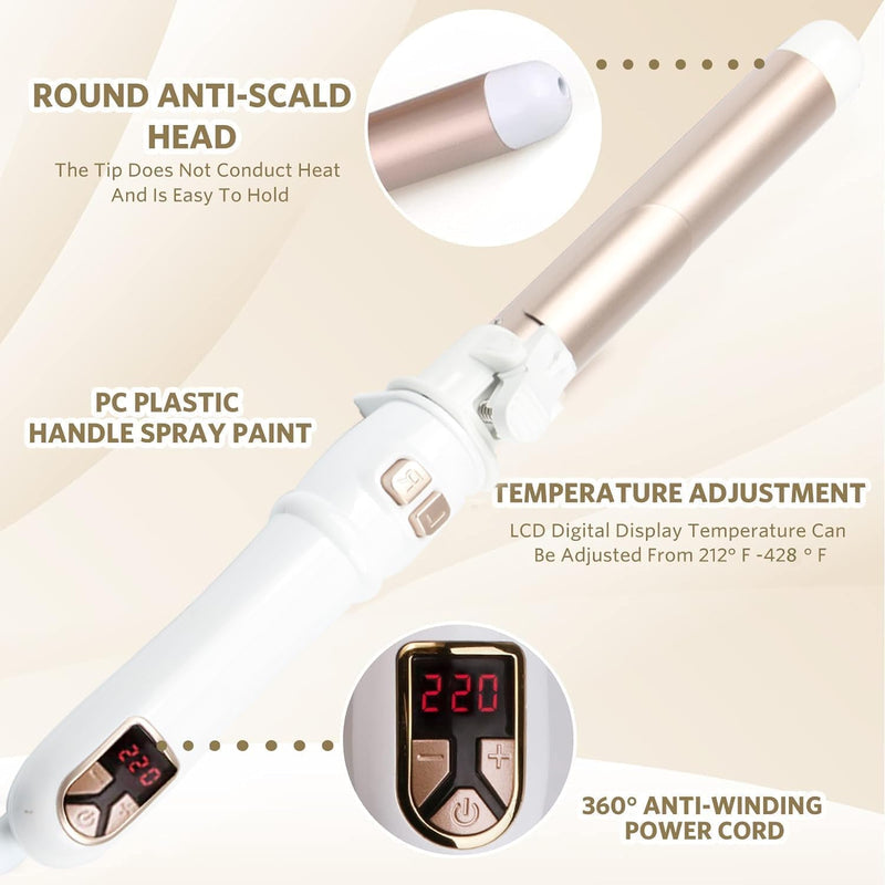 Automatischer Lockenstab, Rotierender Lockenstab 28mm lockenstäbe Mit Temperatureinstellung, Automat