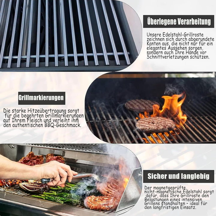 GFTIME 41.5 x 89cm Edelstahl Grillrost für Burnhard Fat fred Serie,Grillroste für Burnhard Fat fred