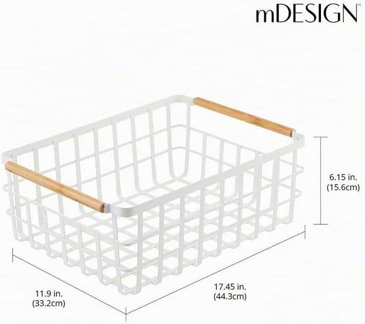 mDesign grosser Allzweckkorb aus Metall – Aufbewahrungskorb für Küche, Vorratskammer etc. – kompakte