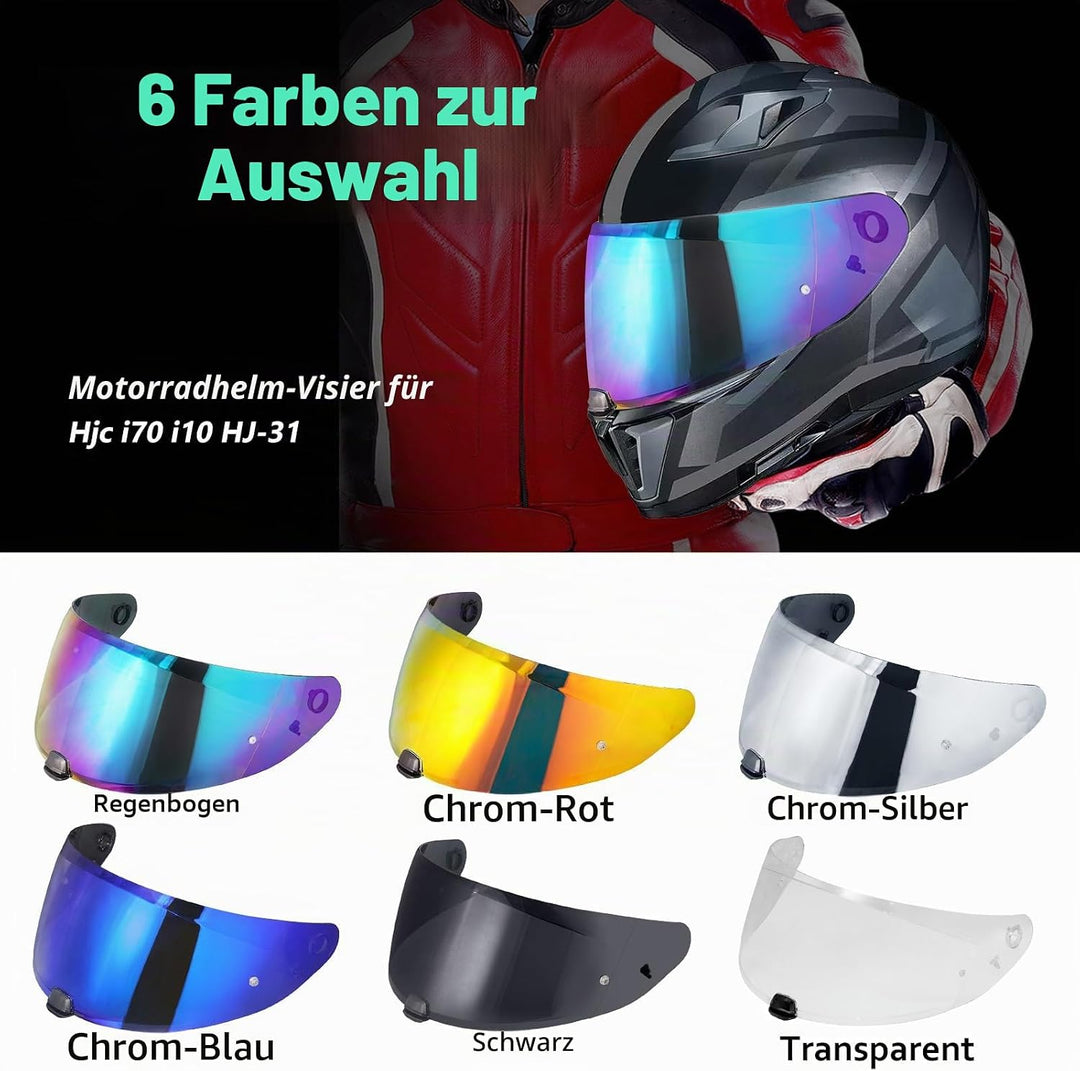Visier Helm für Hjc i70 i10 HJ-31,Motorradhelm Visier,Motorrad Windschutz Helm Objektiv Visier,Vollg