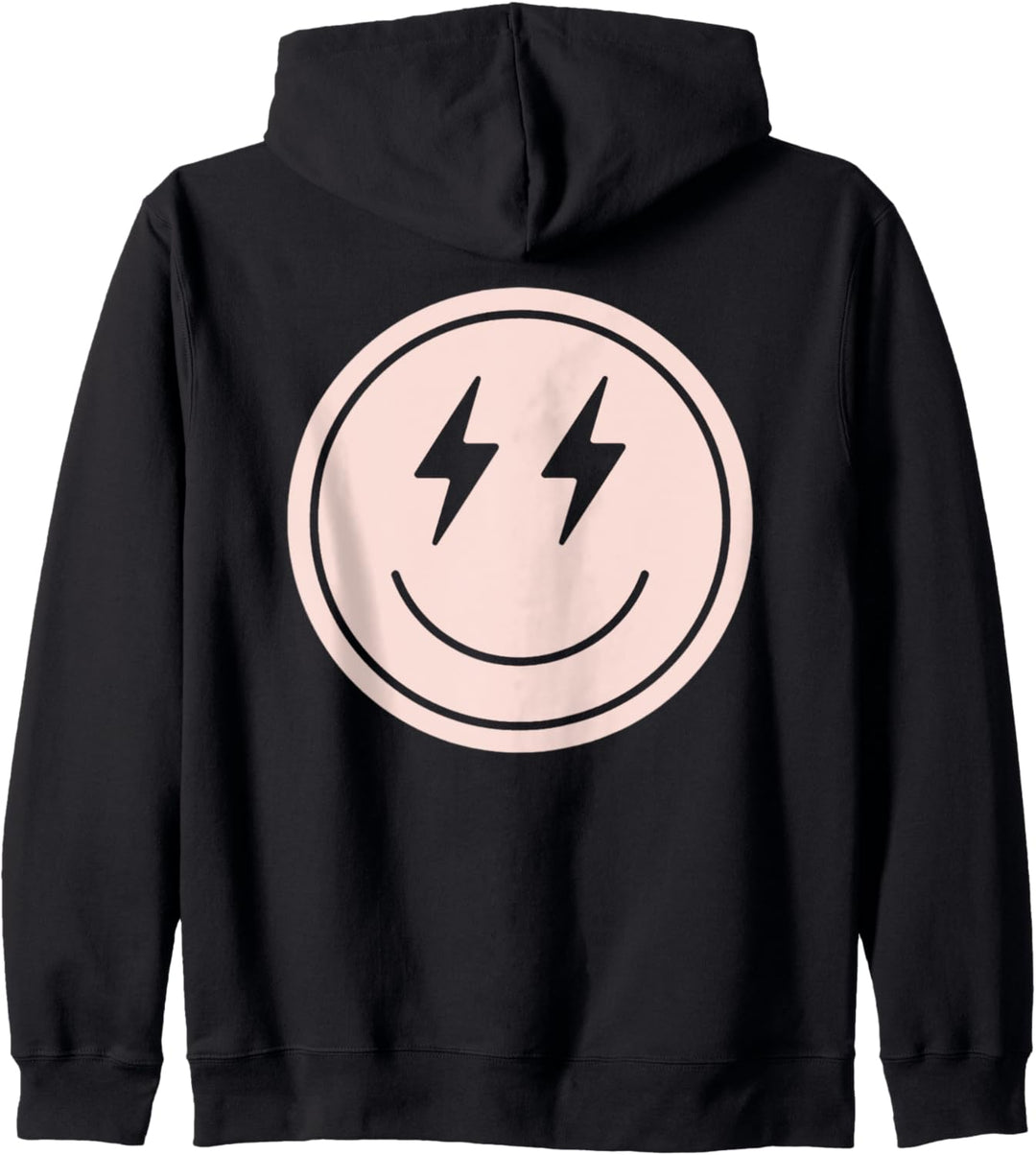 Glückliches Gesicht Lächeln Blitz Schrauben Augen Kapuzenjacke
