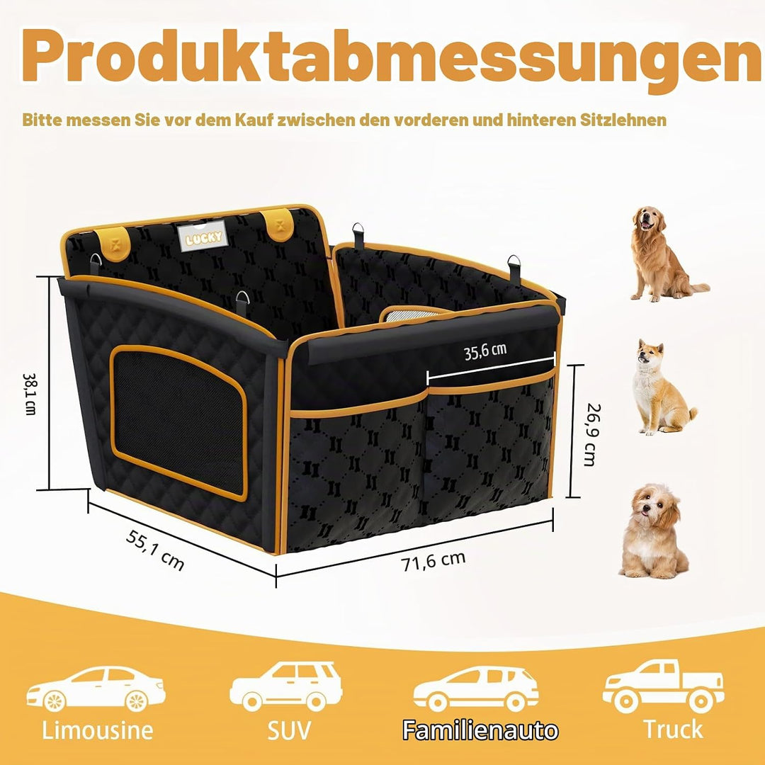 Hundesitz Auto für Mittel- und Grosshunde mit Netzfenster, Wasserdichter Rutschfester &amp; kratzfester