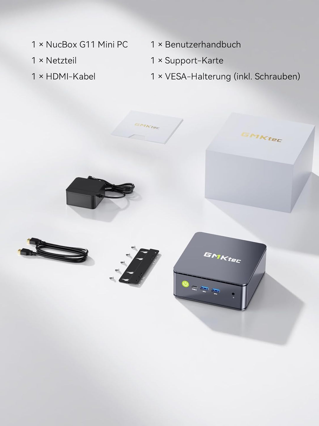 GMKtec G3S N95 Mini PC Intel 3.4GHz, 3 Jahre Produktschutz, 16GB DDR4 + RAM 512GB SSD, Mini Computer