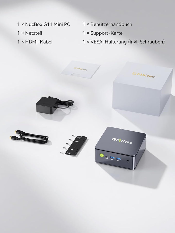 GMKtec G3S N95 Mini PC Intel 3.4GHz, 3 Jahre Produktschutz, 16GB DDR4 + RAM 512GB SSD, Mini Computer