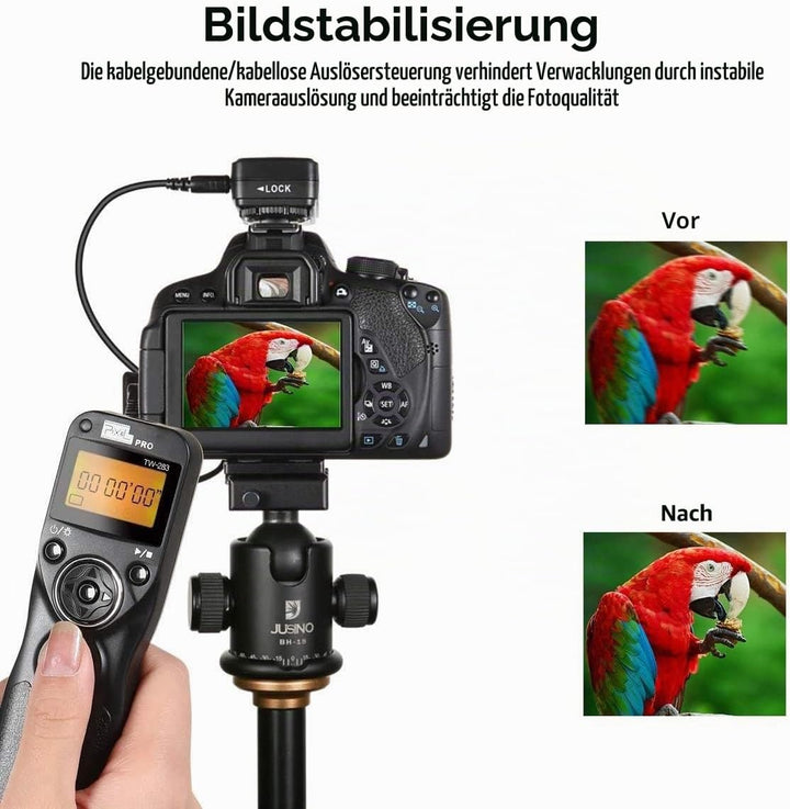 Pixel Kabellose Kamera Fernauslöser Timer TW-283 DC0 Auslöser Fernbedienung Intervalometer für Nikon