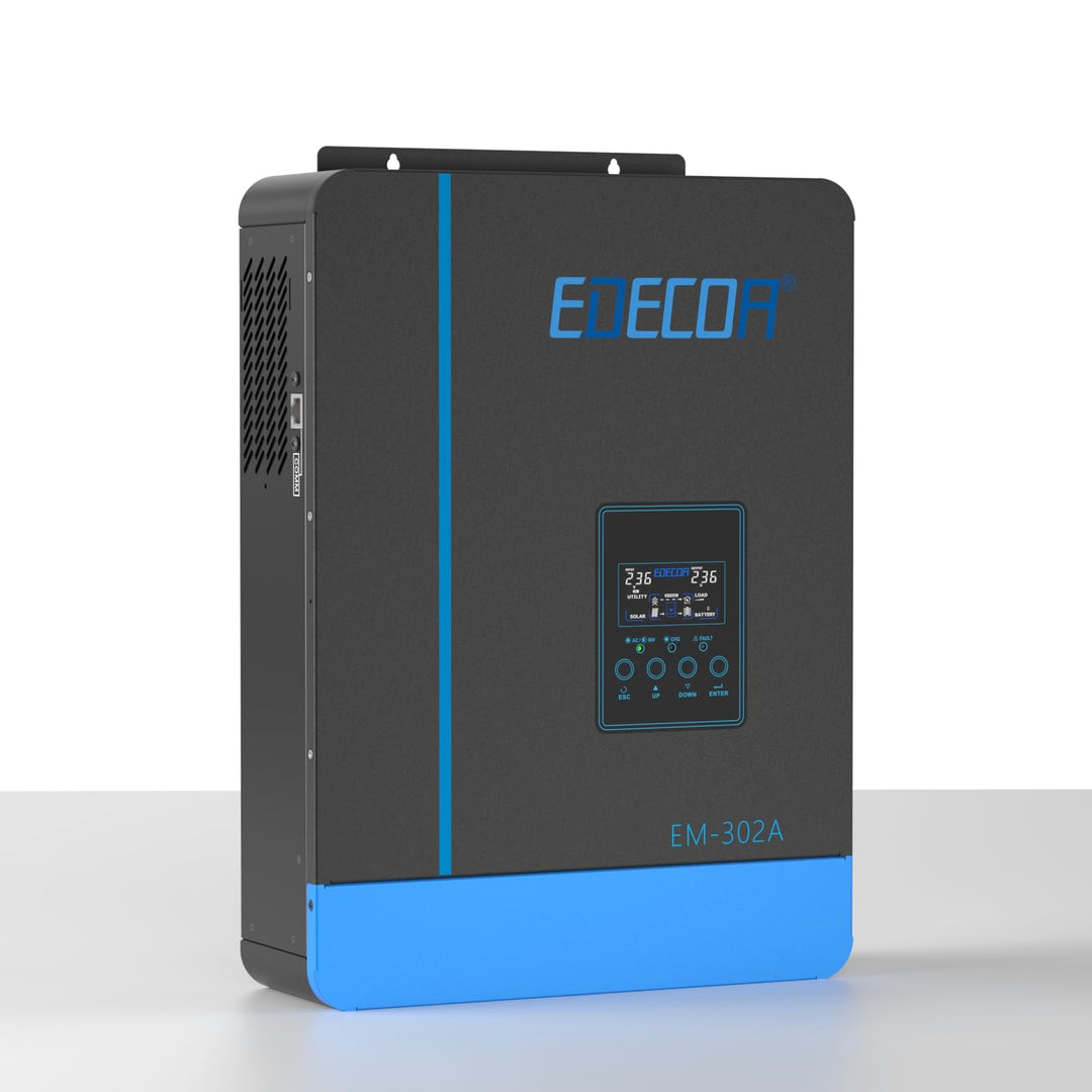 EDECOA 3000w Hybrid Wechselrichter 24v auf 220v 230v 3.2KVA/3000W Solar Ladegerät MPPT 80A Reiner Si