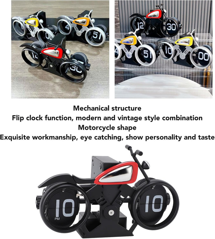 Klappuhr, Mechanische Schreibtischuhr Motorrad Modell Tischuhr Drehuhr Kreative Tischplatte Pendeluh