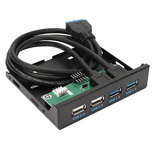 ASHATA Front Panel USB 3.0 Hub 4 Ports, 3,5 Zoll Interner USB Hub mit USB3.0 USB2.0, PC Interner Com