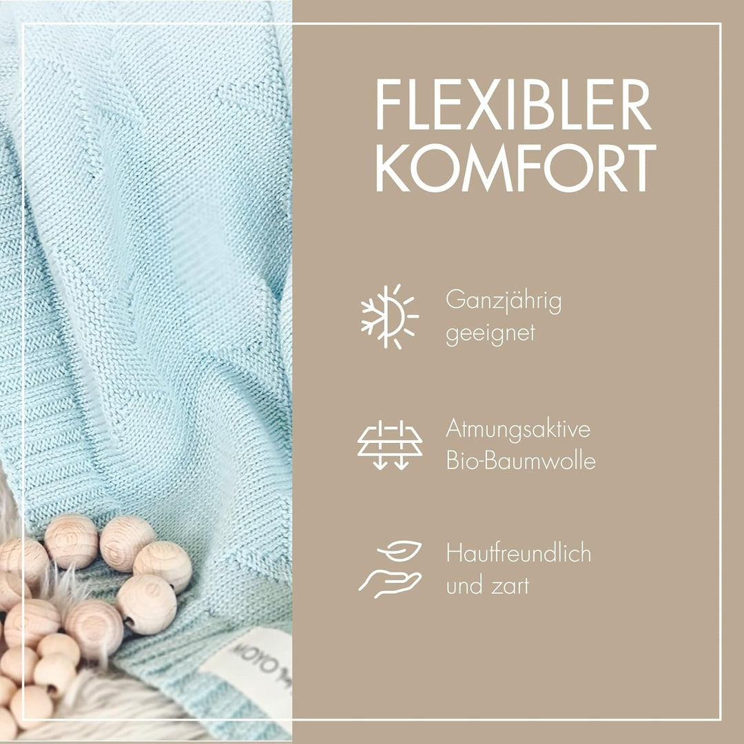 MOYO Babydecke - traumhafte Babydecke Baumwolle (100% Bio, GOTS) - 100% klimaneutral - atmungsaktive