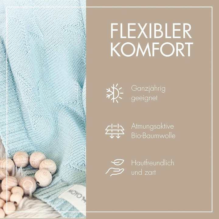 MOYO Babydecke - traumhafte Babydecke Baumwolle (100% Bio, GOTS) - 100% klimaneutral - atmungsaktive