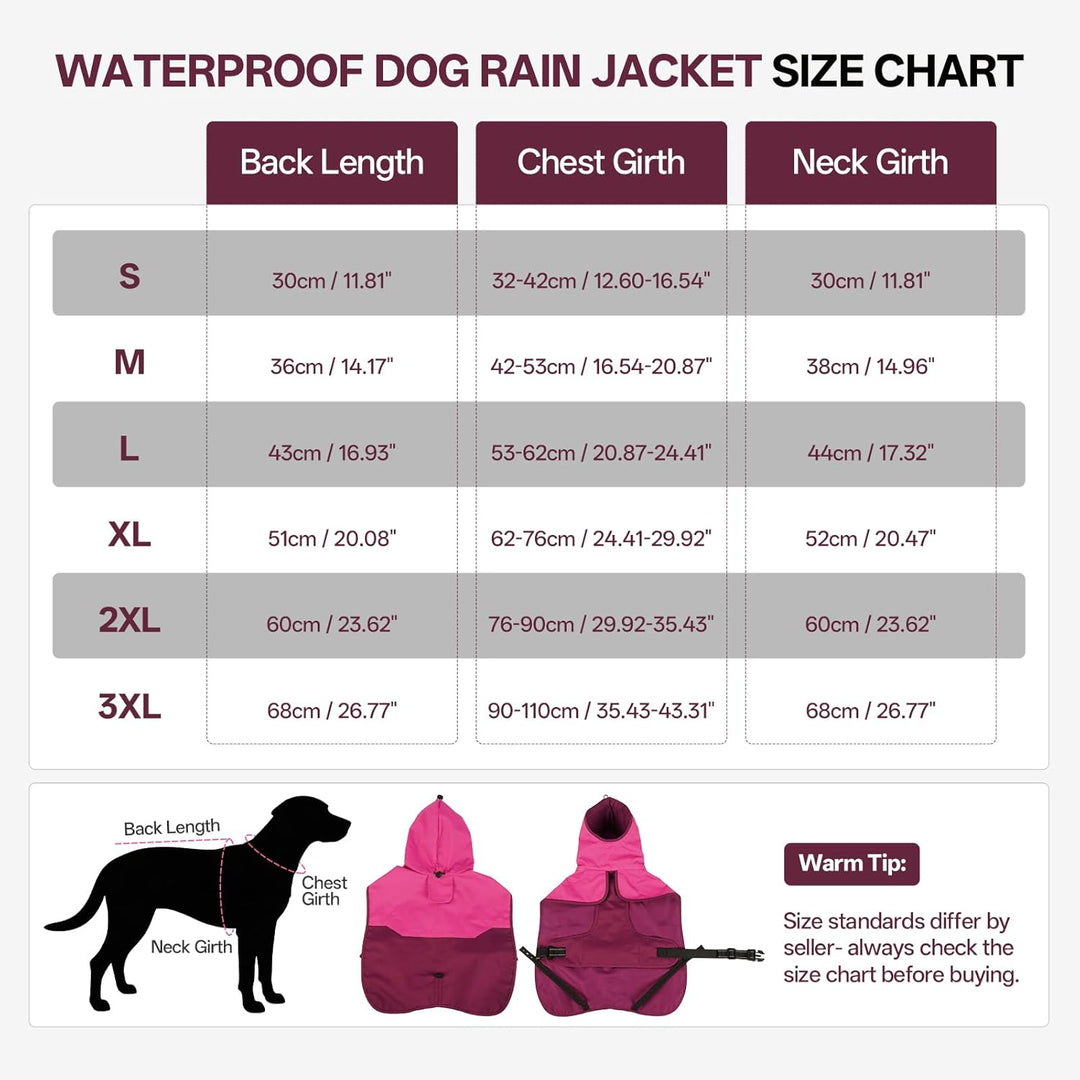Hunde-Regenmantel für mittelgrosse Hunde mit Kapuze, wasserdicht, reflektierend, mit verstellbarem K