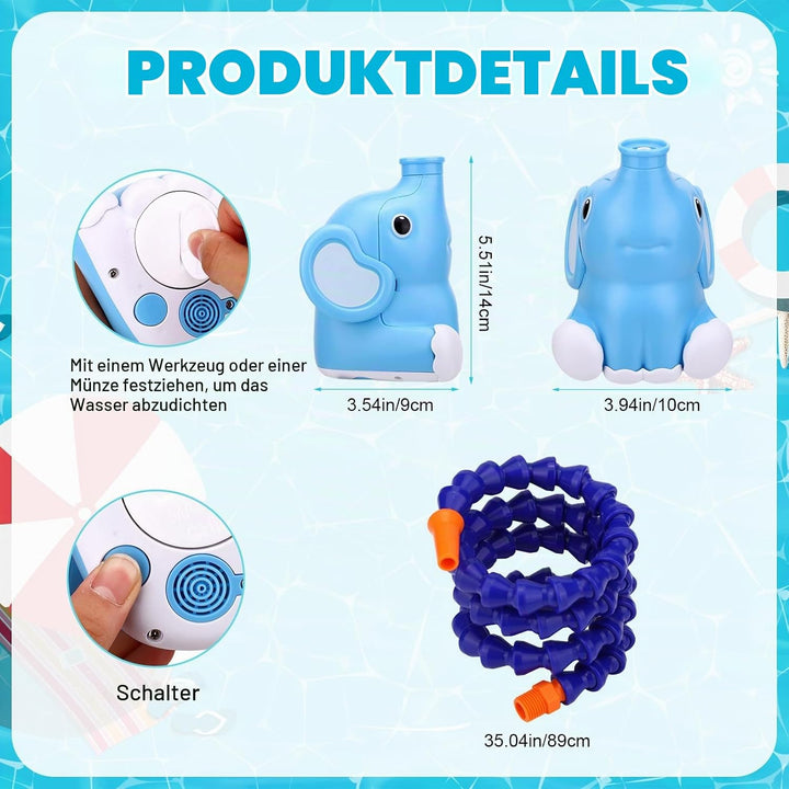 Pumpe for Kinder Outdoor Wassertisch, wasserdichte Elefantenform Batteriebetriebene Wassertischpumpe