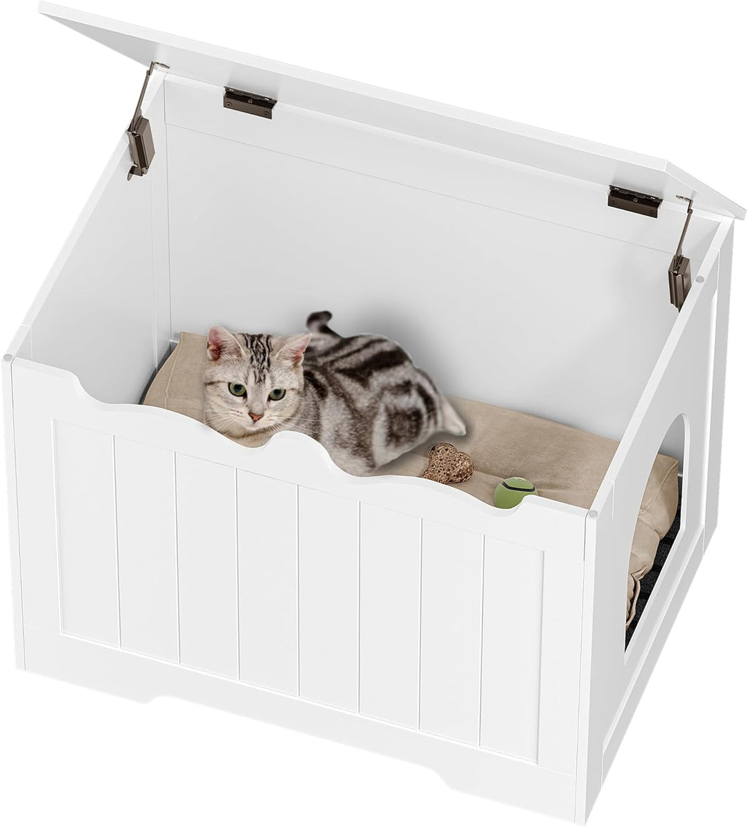 Hzuaneri Katzenschrank, Katzenklo Schrank, Oben zu öffnendes Verstecktes Katzentoiletten Schrank Möb