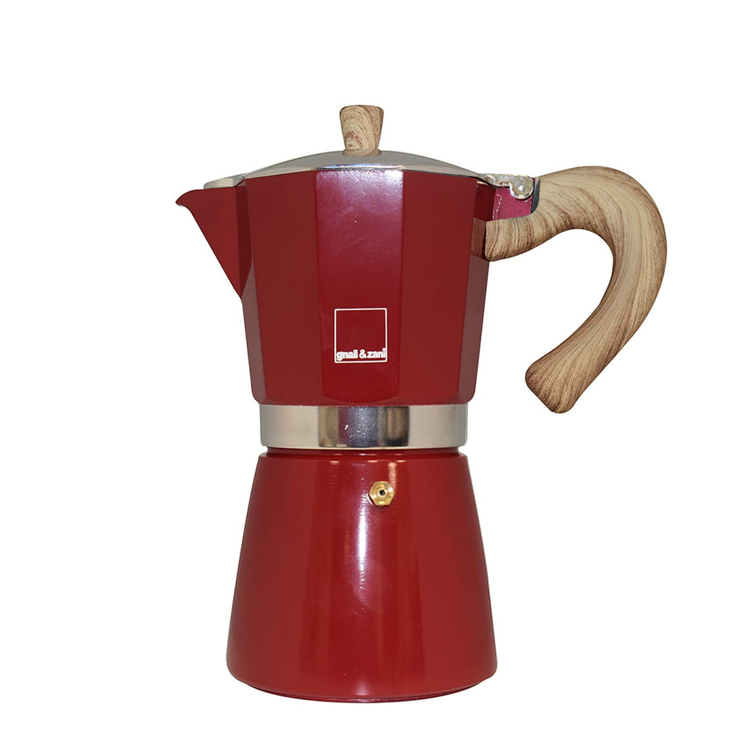 Gnali & Zani VEZ009/IND/RED Espressokocher, Aluminium, rot 9 cups Rot, 9 cups Rot