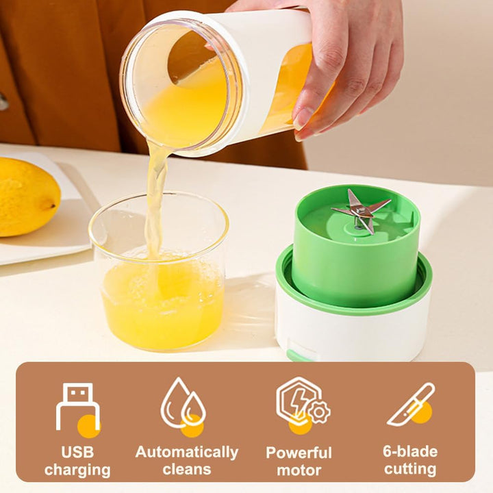 Tragbarer Mixer Becher, Personal Blender, 480ml USB-C Klein Mixer mit 6 Klingen Surround Blade für Z