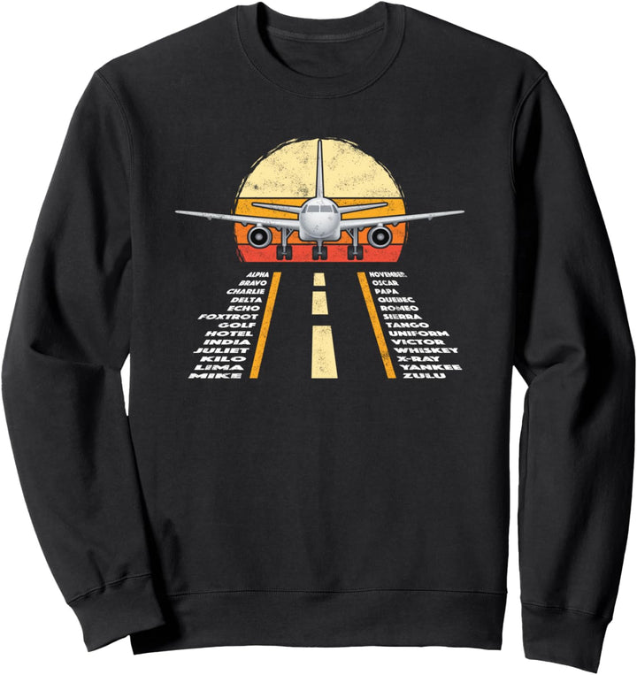 Pilotenalphabet Flugzeug Flieger Luftfahrt Flughafen Piloten Sweatshirt