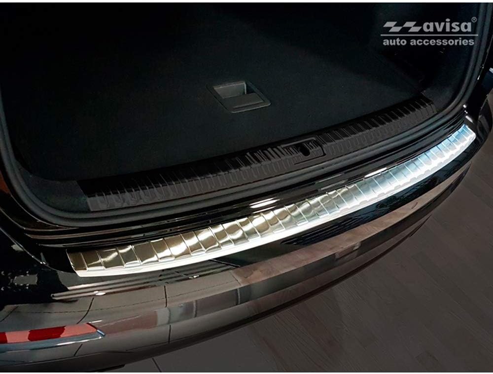 Avisa Edelstahl Heckstossstangenschutz kompatibel mit Audi Q3 II 2019- inkl. S-Line 'Ribs'
