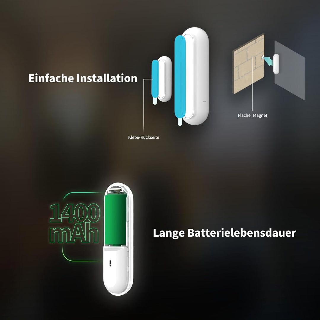 Aqara Tür- und Fenstersensor P2, Matter Over Thread, Erfordert Thread Border Router, Fernalarm, Loka