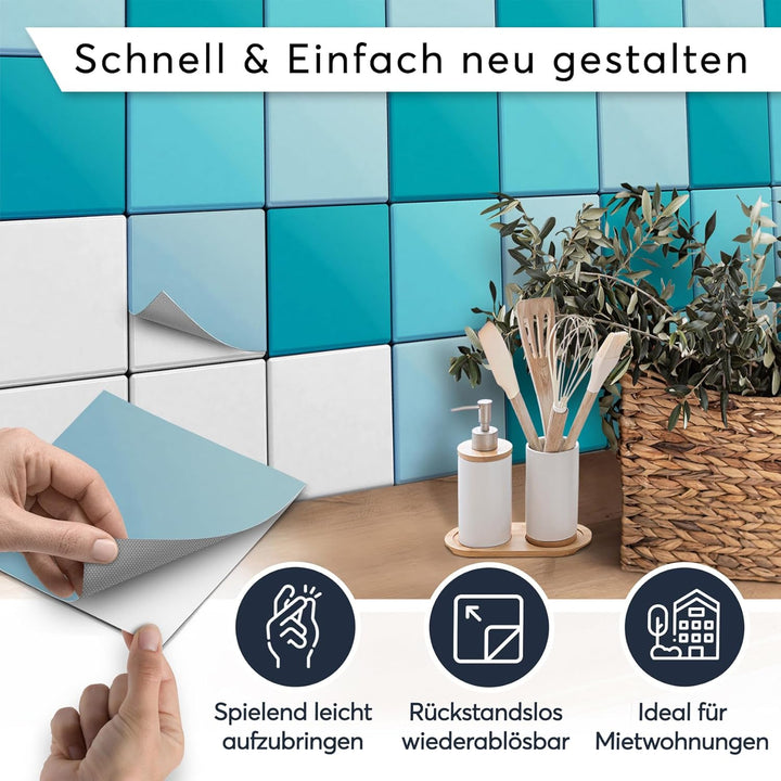Fliesen-Muster - CREATISTO Dekorations-Fliesensticker für Küchenfliesen und Bad Fliesen I Bad u. Küc
