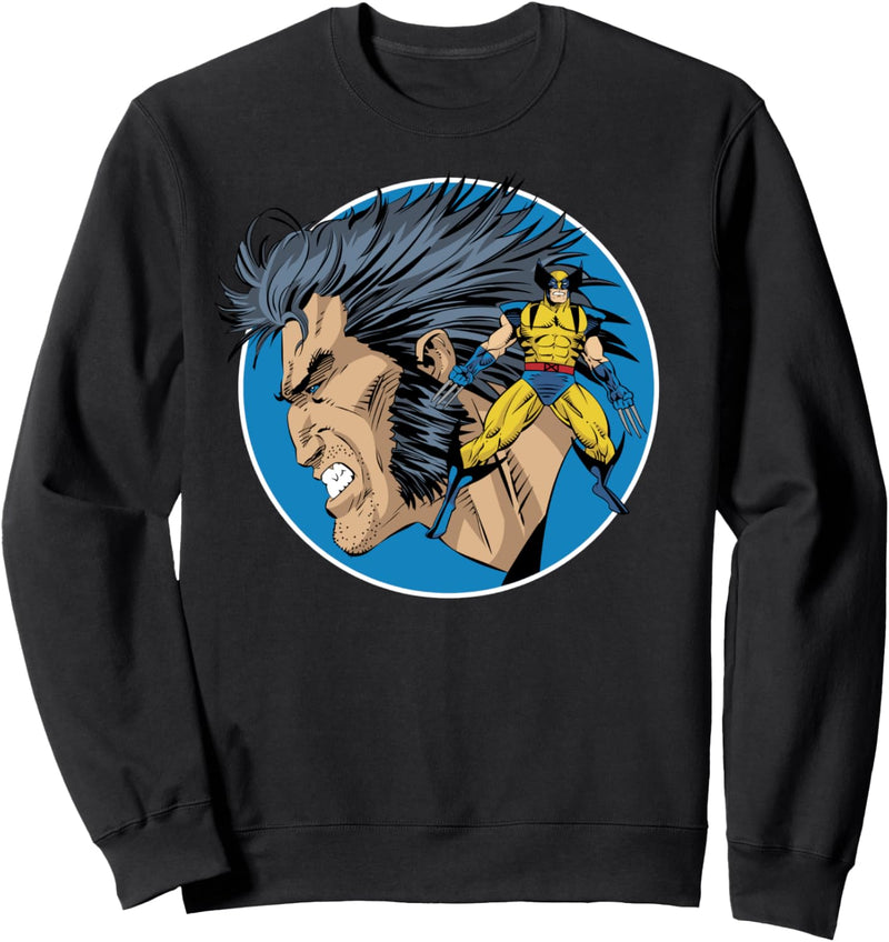 Marvel X-Men Wolverine Profile Circle Portrait Sweatshirt