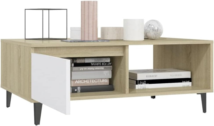 FIRBNUS Couchtische mit Offenes Fach Side Table Beistelltisch Wohnzimmertisch Modern Design Tisch Wo