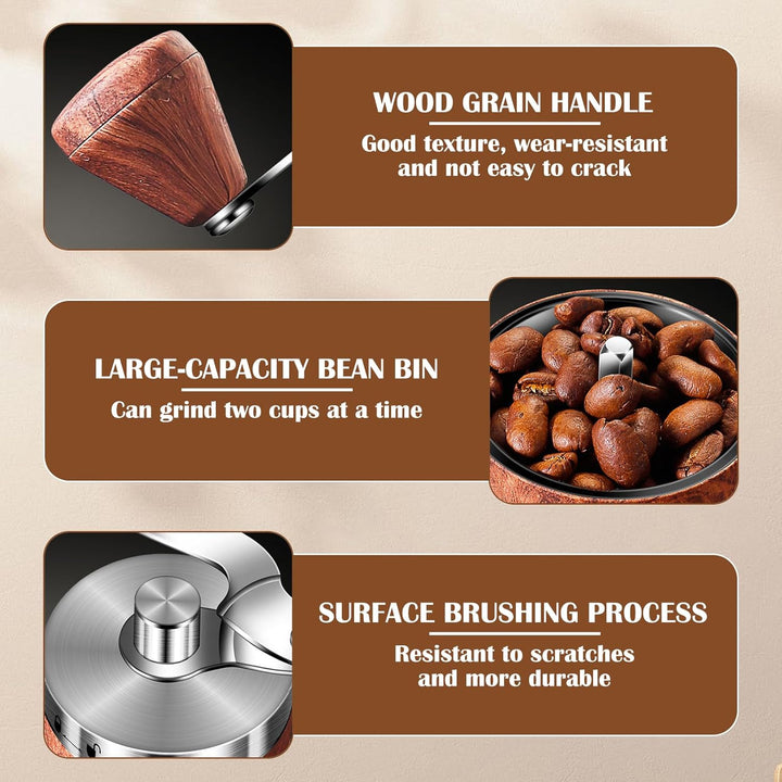 Manuelle Kaffeemühle, Tragbare Handkaffeemühle mit Abnehmbarem Griff, Kaffeemühle Manuell mit Kerami