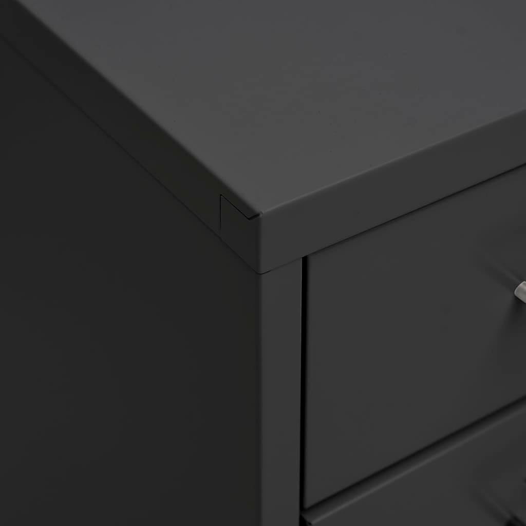 vidaXL Aktenschrank mit Rollen Rollcontainer Bürocontainer Schubladenschrank Büroschrank Metallschra