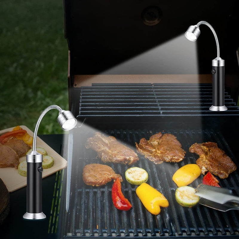 HENGBIRD LED Grill Licht, 2 Stück Magnetische LED BBQ Grill Lampe Flexibel Grilllampe Set Outdoor Ar