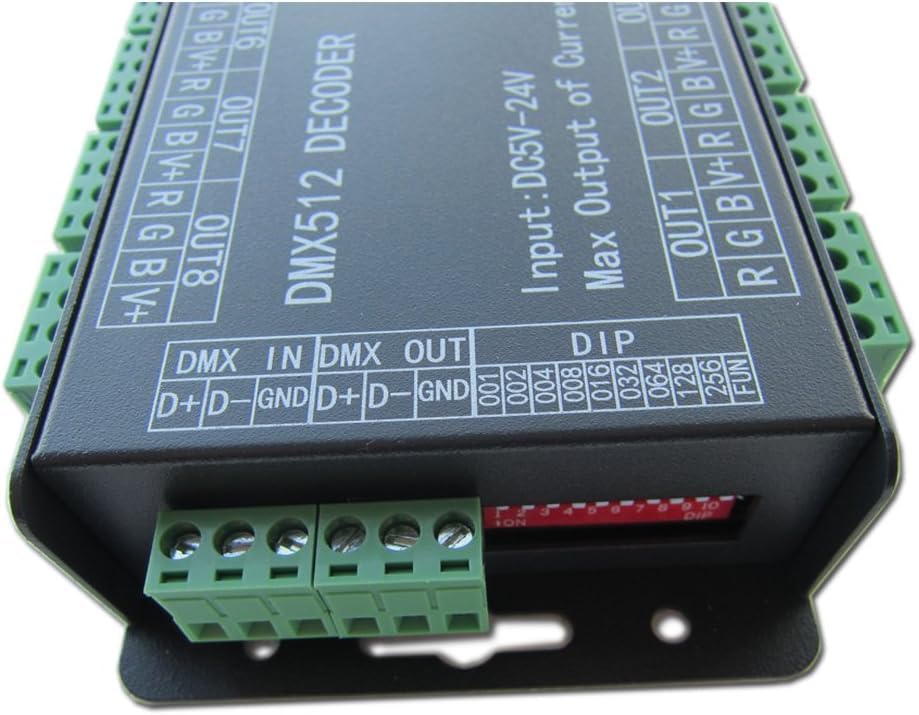 High Power 24 Channel RGB 3A/CH DMX512 Controller Led Decoder Dimmer 500Hz Flicker Free Smoother Dim