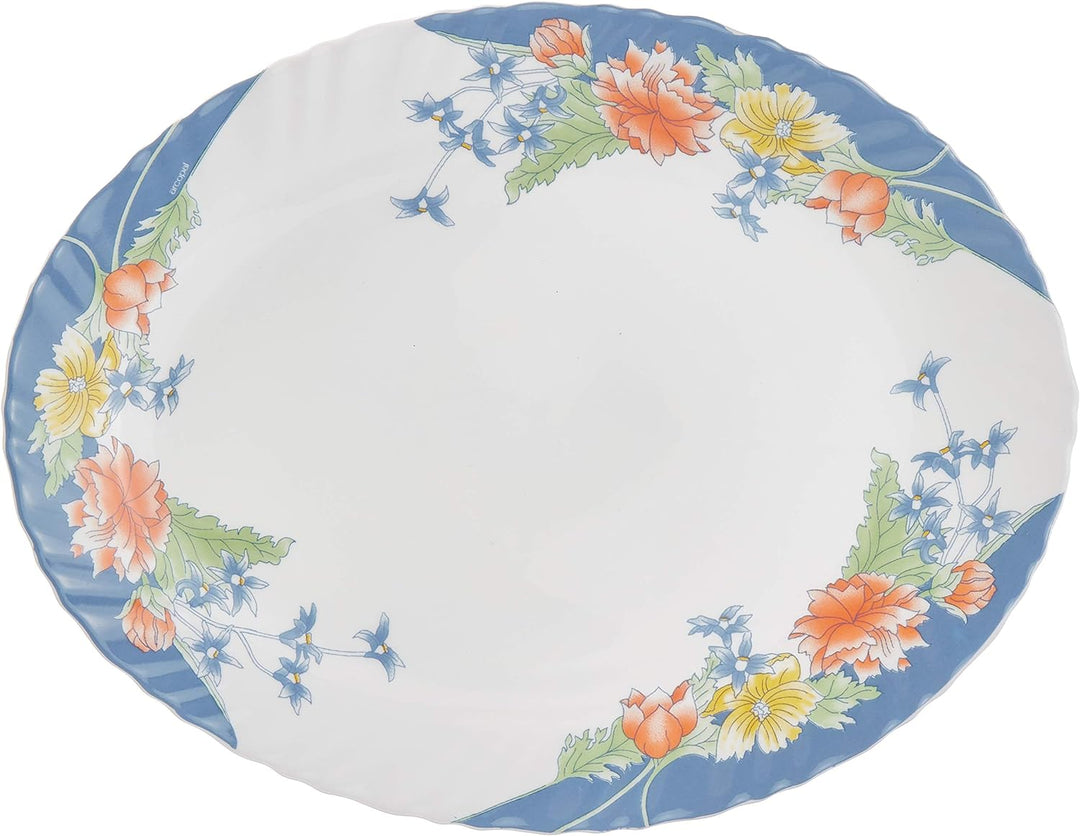 Dajar Tafelservice Florine 26 tlg. Arcopal, Glas, Weiss Rot Blau Gelb, 37 x 29 x 32 cm, Einheiten