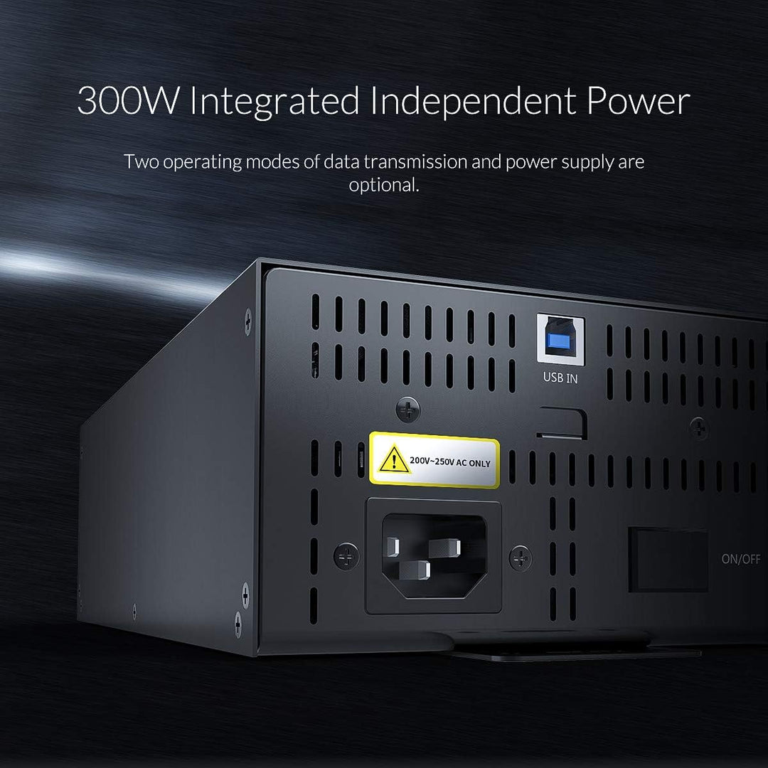 ORICO Industrial USB Hub, 30 Ports Anbringbarer, Industrietauglicher USB 2.0 Hub mit 300 W Leistung,
