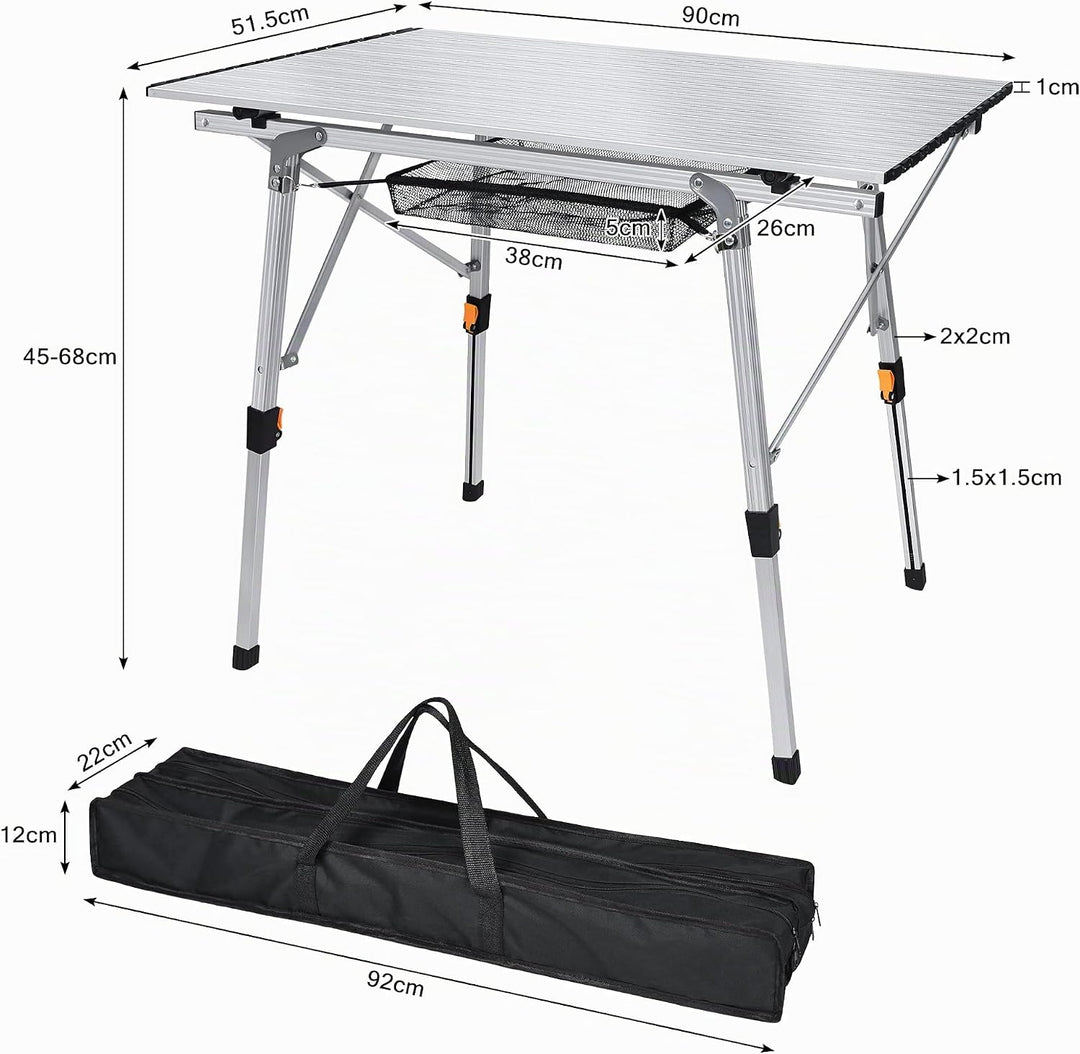 ACXIN Campingtisch Faltbar - Klapptisch Camping Tisch mit Aluminiumrahmen Aufrollbare - Tischplatte