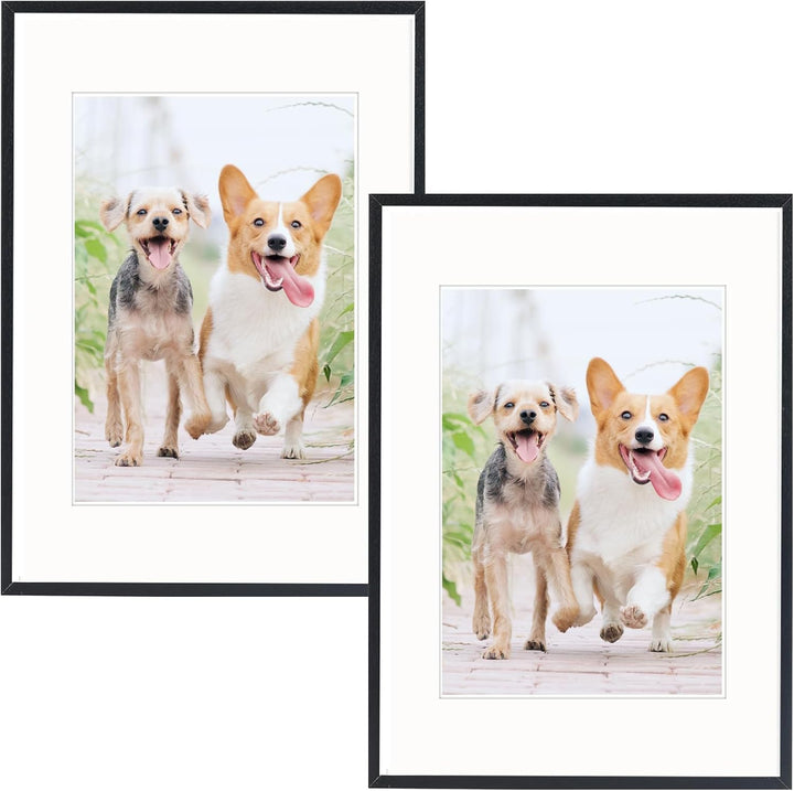 Weikani A3 Fotorahmen mit Matte, 2 Pack-29.7x42cm schwarzer Bilderrahmen Plexi-Glas, Zertifikatsrahm