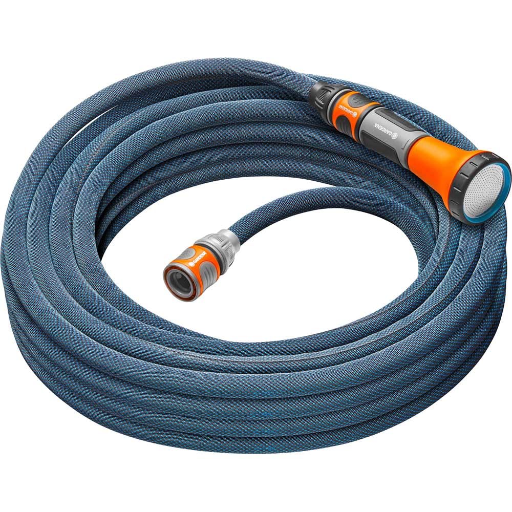 Gardena Liano Xtreme 1/2 Zoll, 15m Set: Extrem robuster Gartenschlauch aus Textilgewebe, mit PVC-Inn