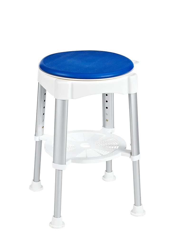 RIDDER Assistent A0050401 Badhocker, Bad-Hocker, Hocker mit drehbarer Sitzfläche, weiss Drehbar Weis